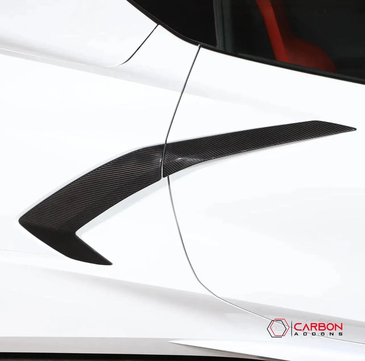C8 Corvette Stingray Carbon Fiber Side Scoop Boomerang Trim Covers (4-Piece Set) | Exterior Upgrade (2020–2026)