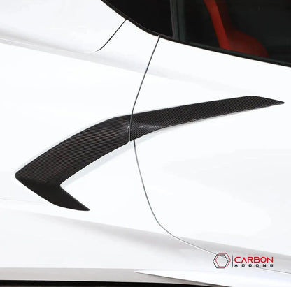 C8 Corvette Stingray Carbon Fiber Side Scoop Boomerang Trim Covers (4-Piece Set) | Exterior Upgrade (2020–2026)