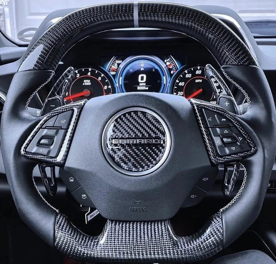 Camaro 2016-2024 Carbon Fiber Steering Wheel Airbag Center Overlay