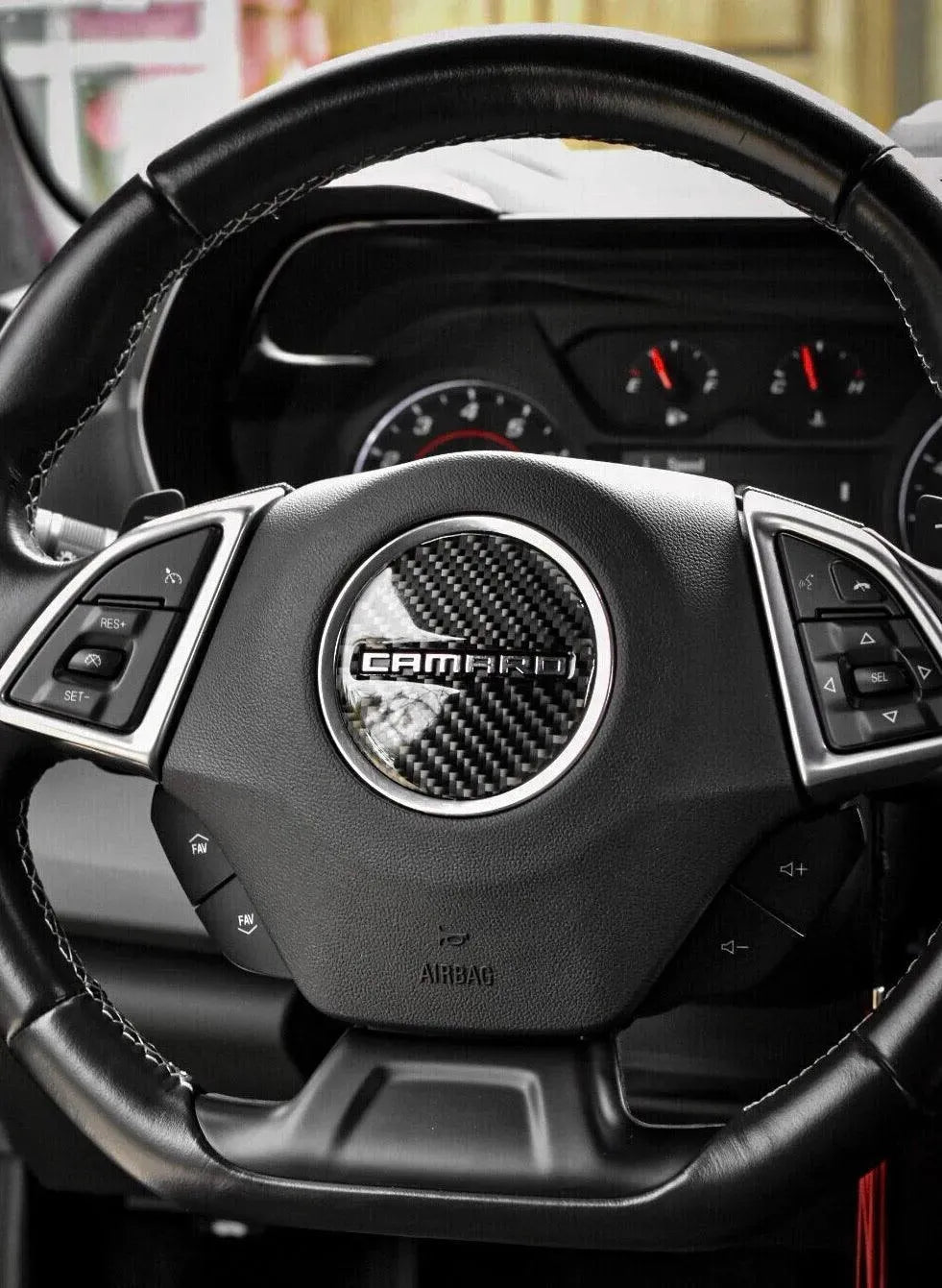 Camaro 2016-2024 Carbon Fiber Steering Wheel Airbag Center Overlay