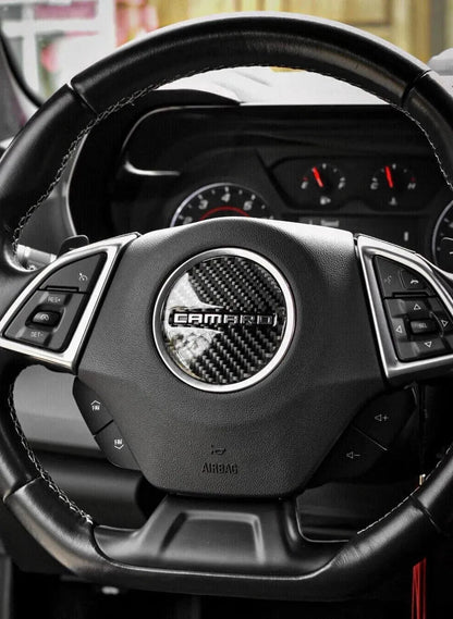 Camaro 2016-2024 Carbon Fiber Steering Wheel Airbag Center Overlay