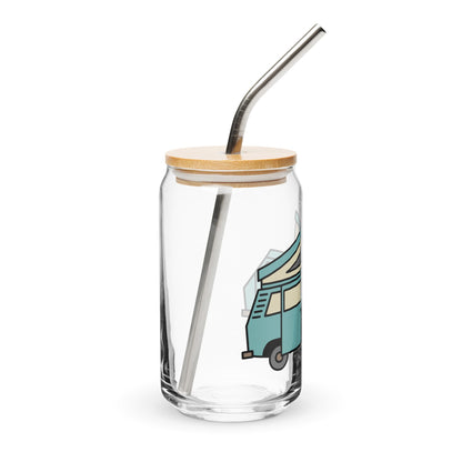Dog in Van Can-Shaped Pint Glass