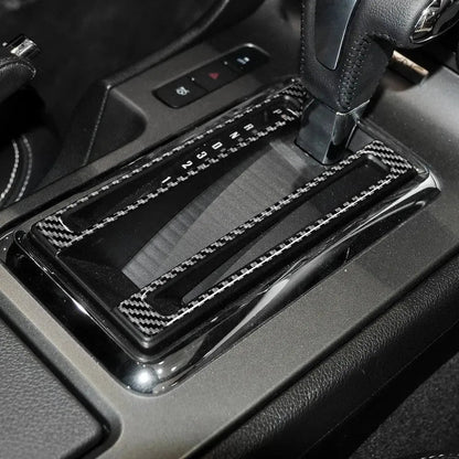 Carbon Fiber Center Console Trim Interior Overlay For Mustang 2010-2014