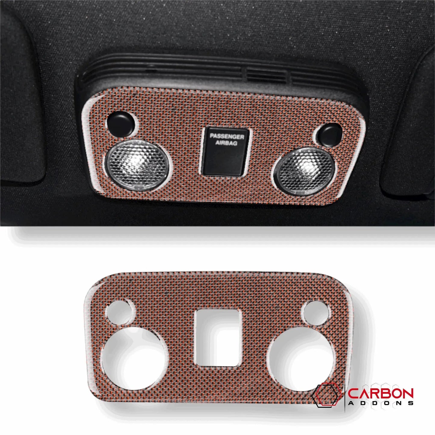 Carbon Fiber Overhead Dome Light Trim Overlay for Mustang 2015-2023