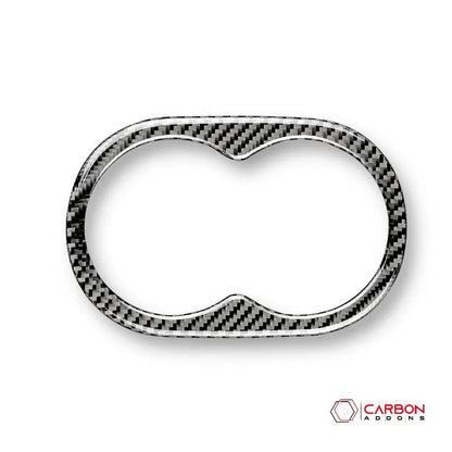 Carbon Fiber Rear Seat Cup Holder Trim Overlay for Dodge Challenger 2015-2023