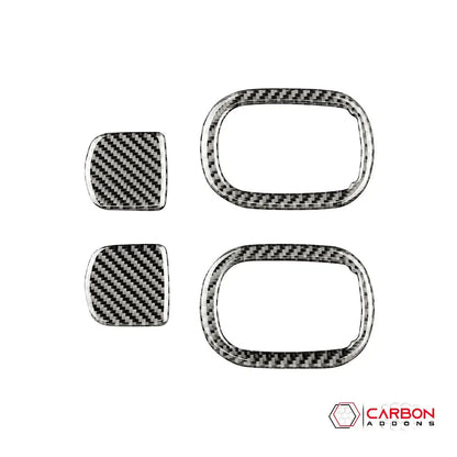 Carbon Fiber Rear Seat Pull Trim and Handle Overlay for Dodge Challenger 2015-2023