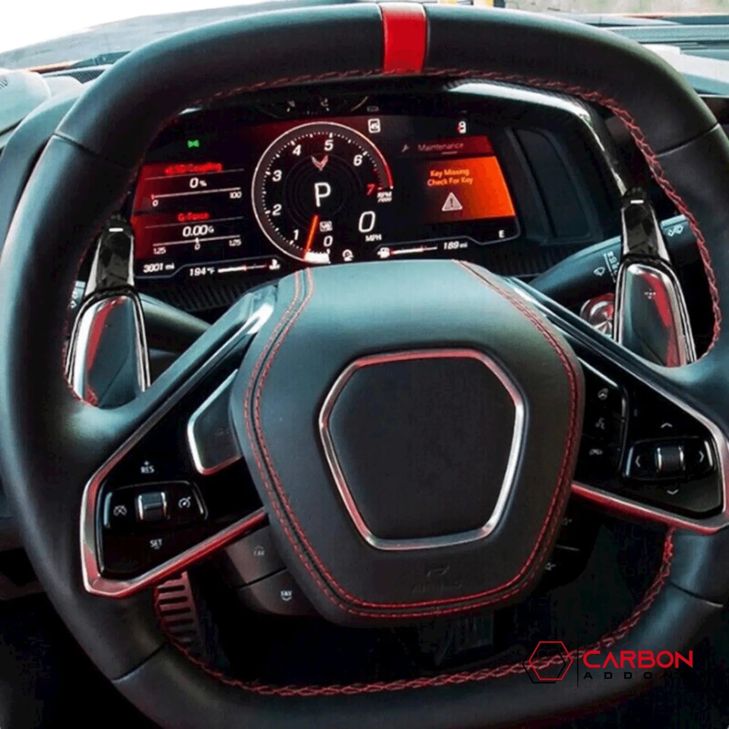 C8 Corvette Carbon Fiber Steering Wheel Paddle Shifter Extension