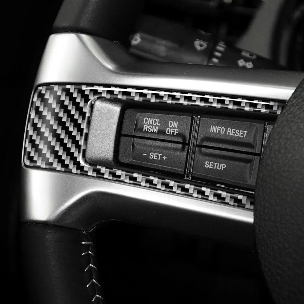 Mustang 2010-2014 Carbon Fiber Steering Wheel Trim Interior Overlay