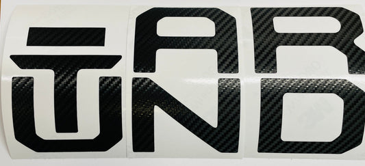 Carbon Fiber Textured Vinyl Decal Letter Inserts for 2014-2026 Tundra Tailgate