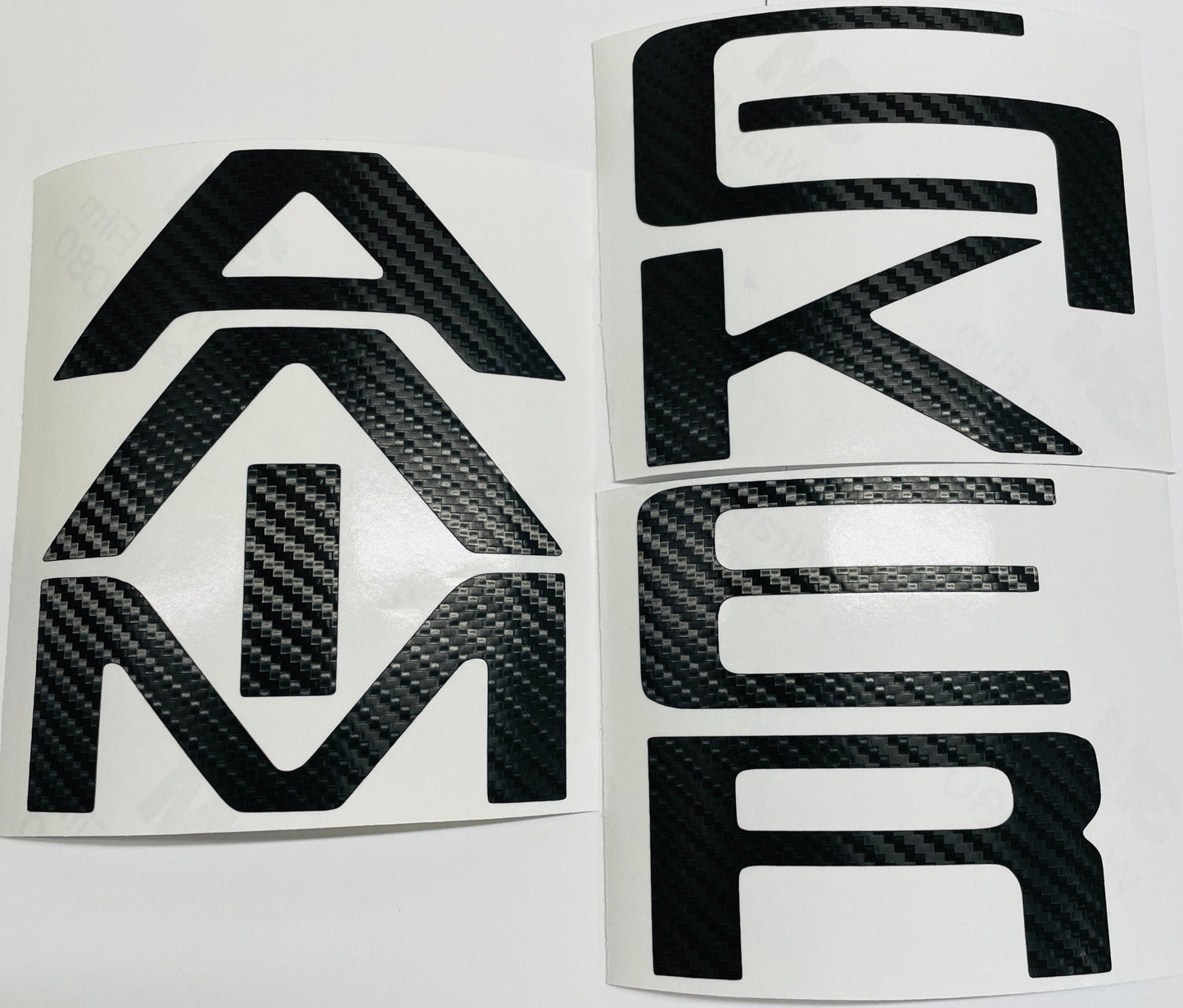 Carbon Fiber Textured Vinyl Decal Letter Inserts for 2022-2026 Maverick Tailgate