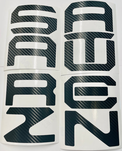 Carbon Fiber Textured Vinyl Decal Letter Inserts for 2022-2026 Santa Cruz Tailgate