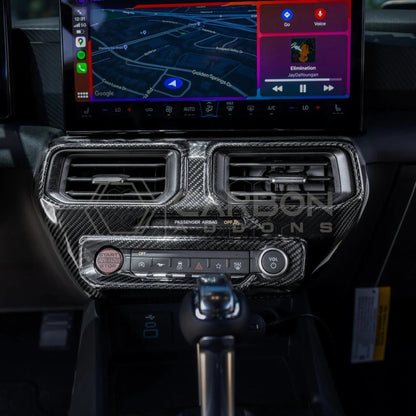 Real Carbon Fiber Center Dashboard A/C Vent Trim Cover for 2024+ Ford Mustang