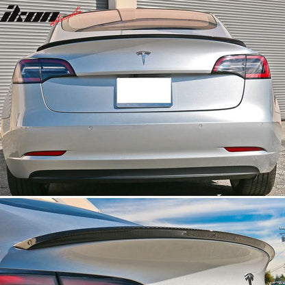2017-2023 Tesla Model 3 IKON Front Lip + Trunk Spoiler CF