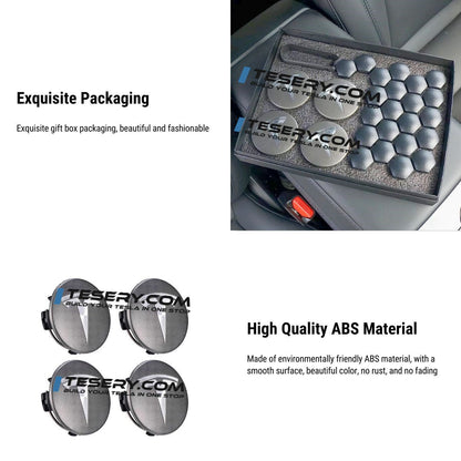 Wheel Center Cap Kit with Puller for Model 3/Y/S/X | 4 Hub Caps + 20 Lug Nut Covers