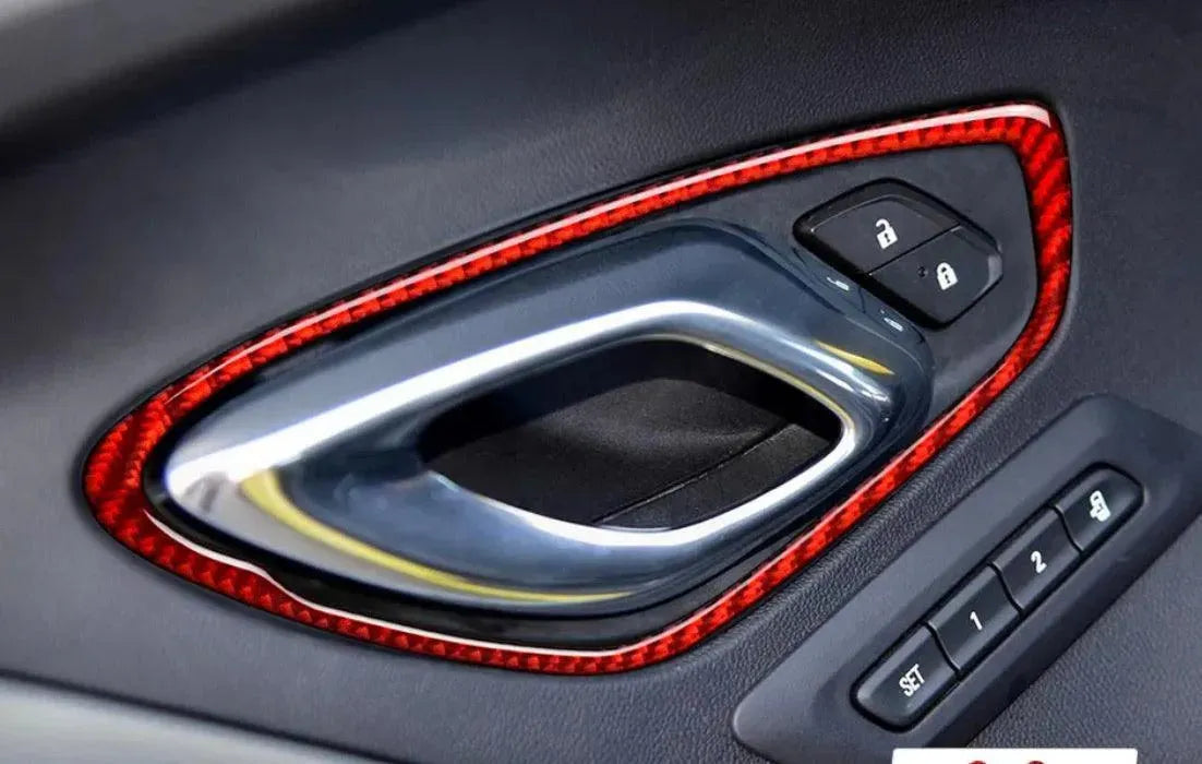 Chevrolet Camaro 2016-2024 Real Carbon Fiber Interior Door Handle Overlay