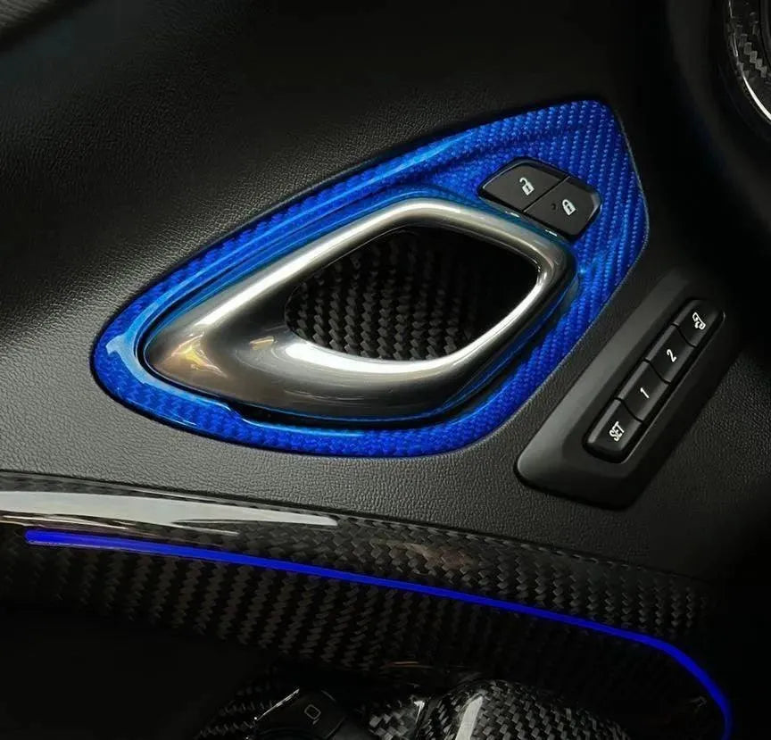 Chevy Camaro 2016-2024 Interior Door Handle Trim Carbon Fiber Cover