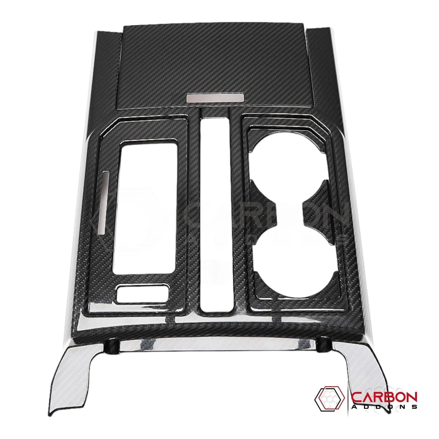 F150 2015-2020 Center Console Gear Shift Panel Hard Carbon Fiber Cover