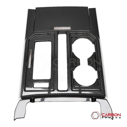F150 2015-2020 Center Console Gear Shift Panel Hard Carbon Fiber Cover