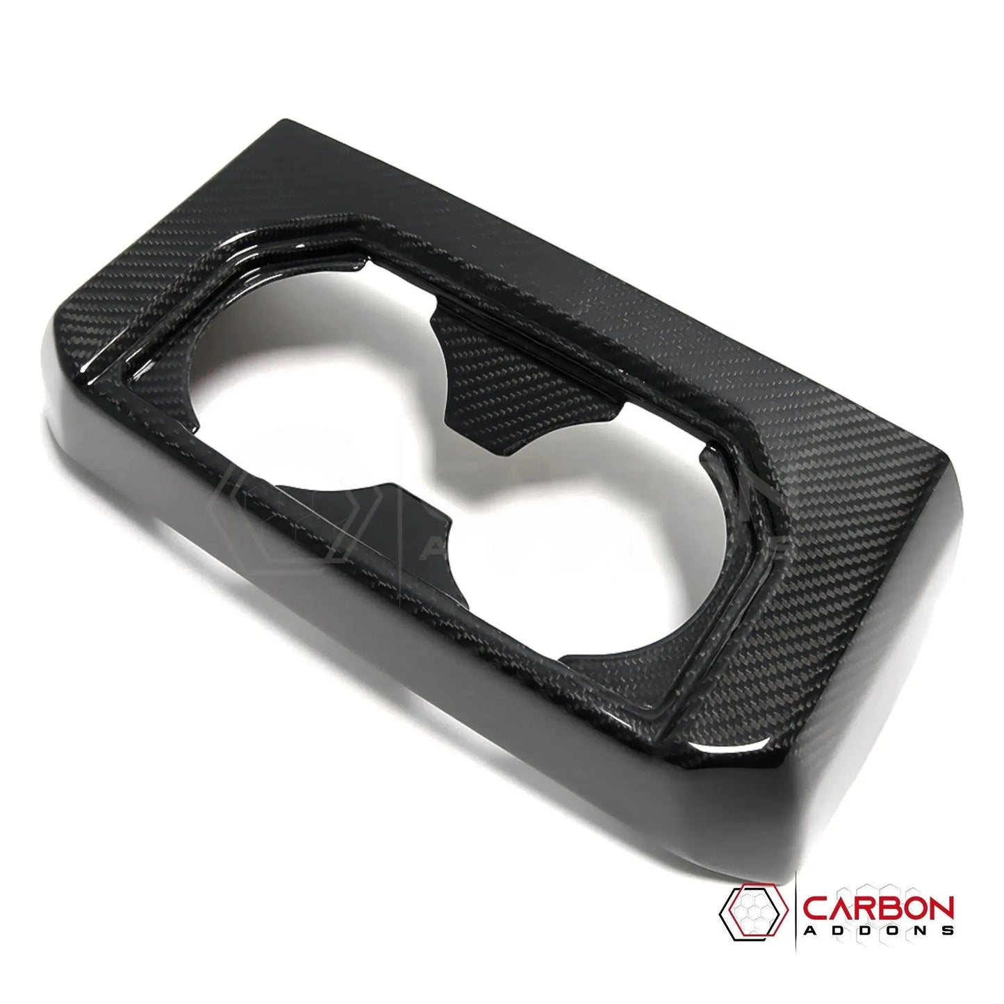 Real Carbon Fiber Rear Seat Cup Holder Cover For F150 2015-2020