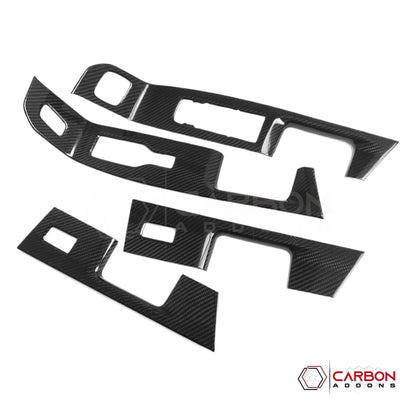 Real Carbon Fiber Window Switch Trim Cover for 2021+ Ford F-150