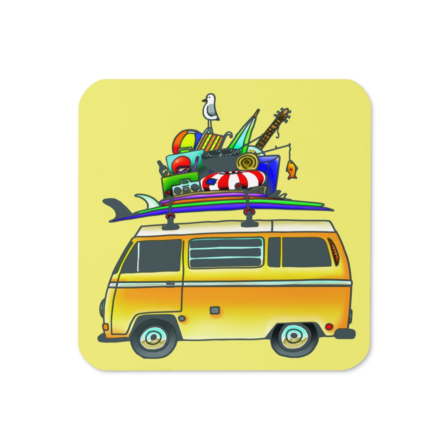 RAD Bus Cork-Back Coaster