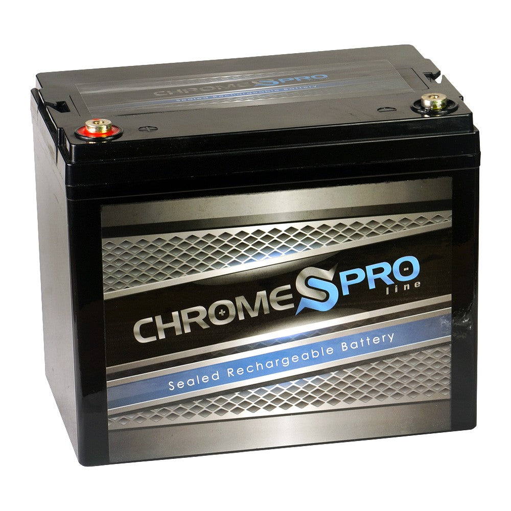 CHROME PRO BATTERY 12V 55AH Sealed Lead Acid (SLA) Battery - T6 Terminals CP-S00011