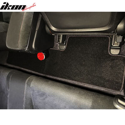 Car Floor Mat for 2006-2011 Honda Civic Black Red Stitch 3PC Nylon