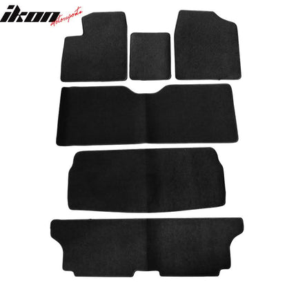 Car Floor Mat for 1998-2003 Toyota Sienna Black Carpet 6PC Nylon