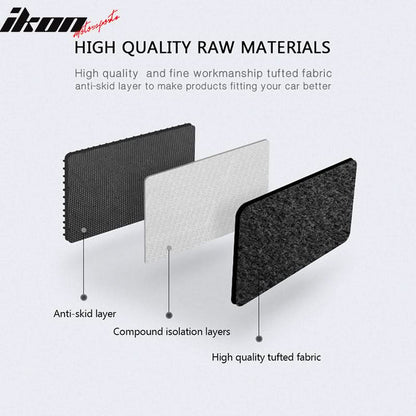 Car Floor Mat for 1998-2003 Toyota Sienna Black Carpet 6PC Nylon