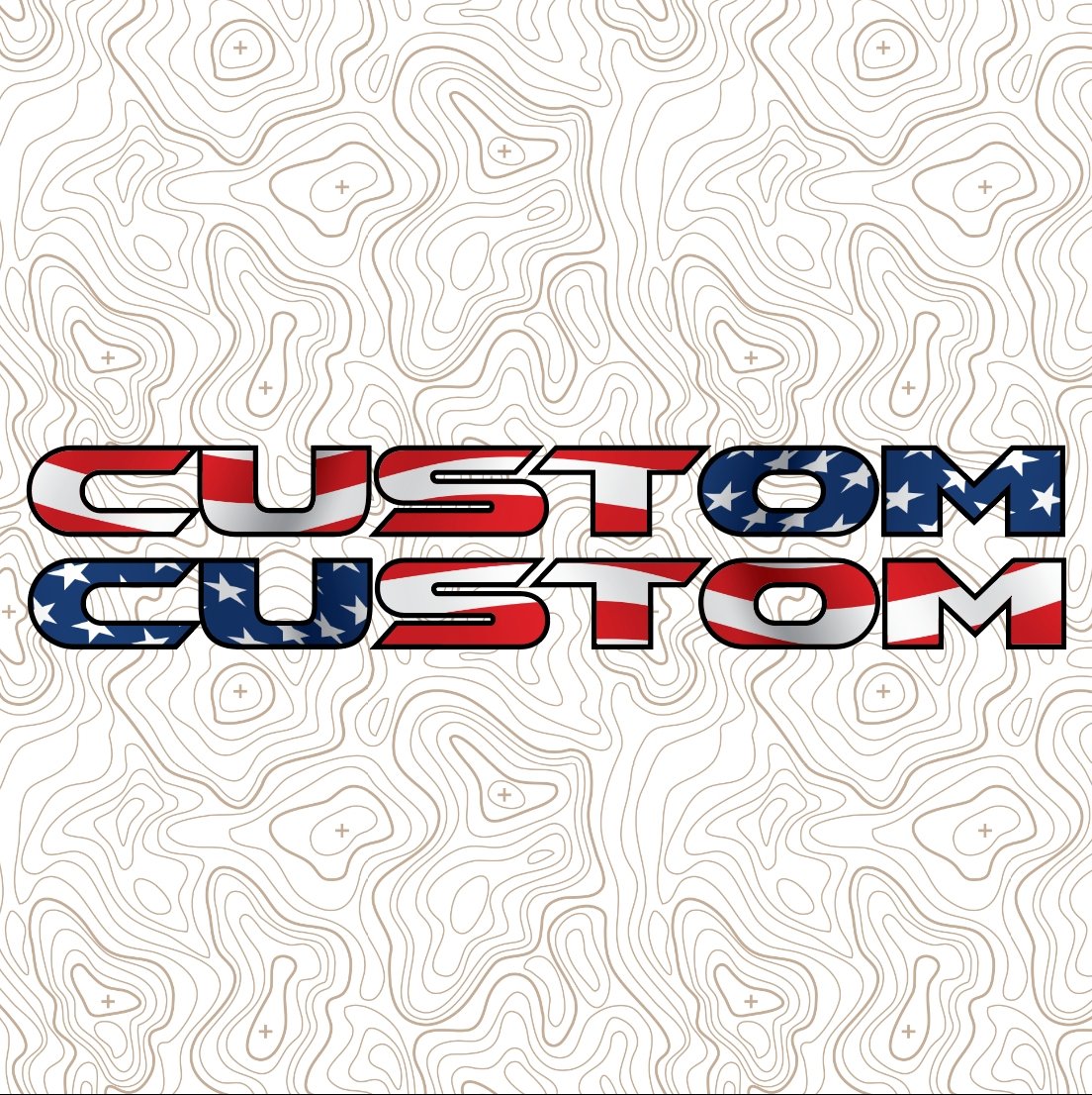 American Flag Hood Lettering | Set of 2