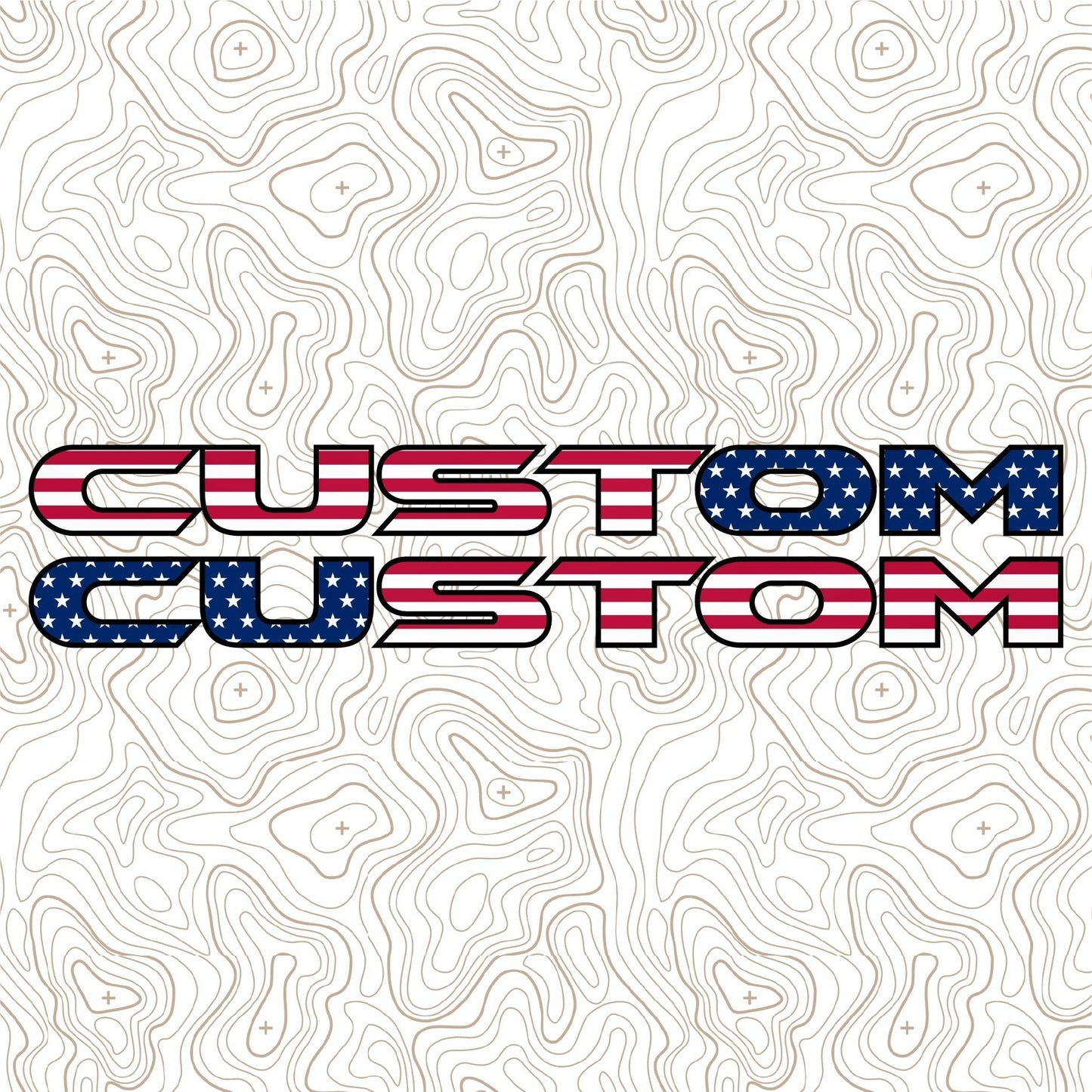 American Flag Hood Lettering | Set of 2