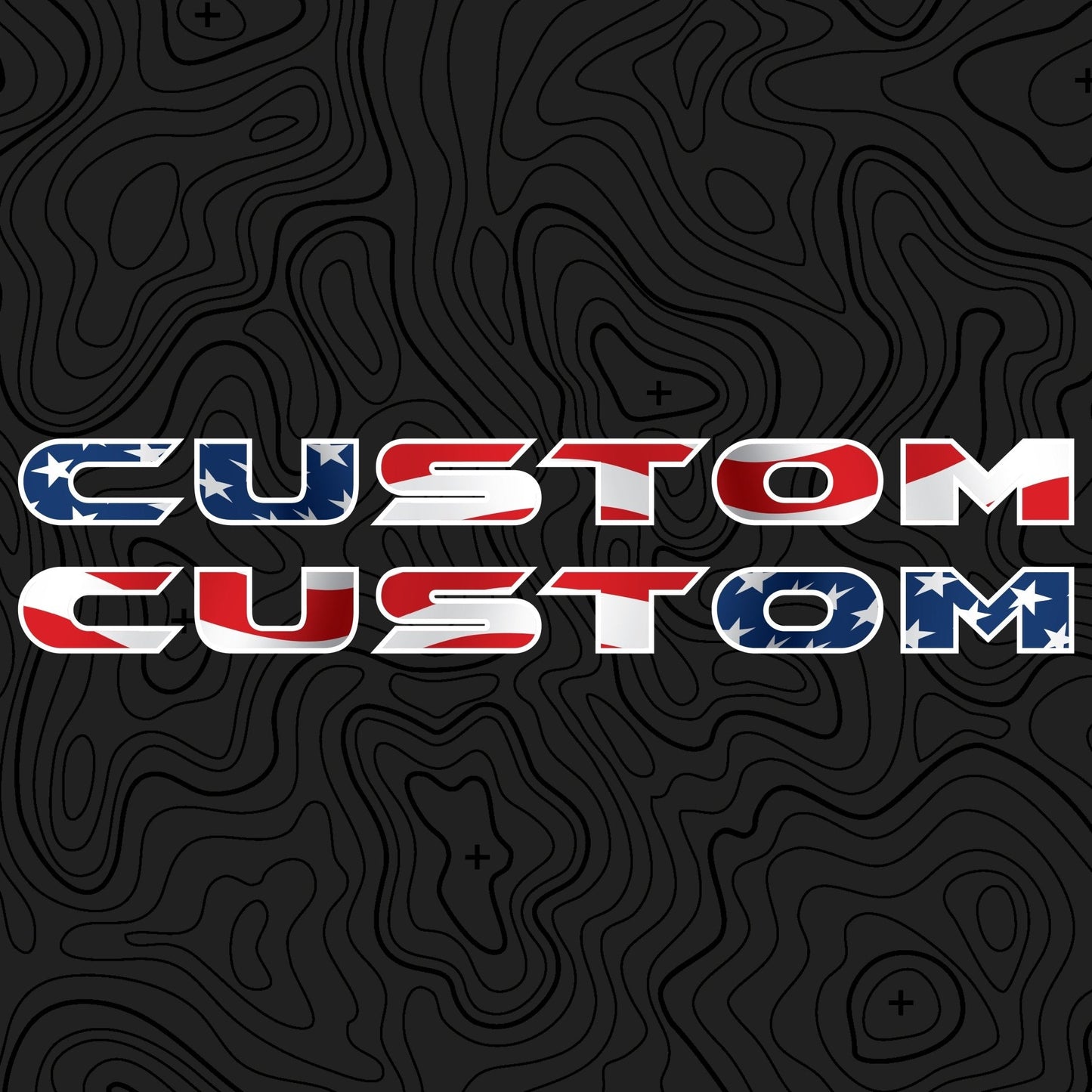 American Flag Hood Lettering | Set of 2