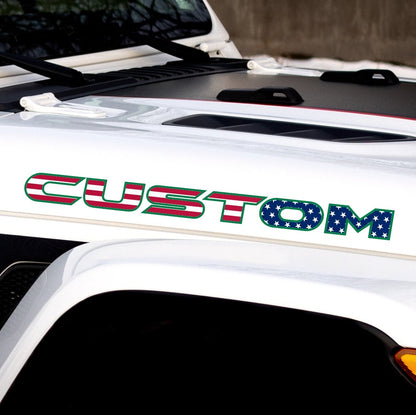 American Flag Hood Lettering | Set of 2