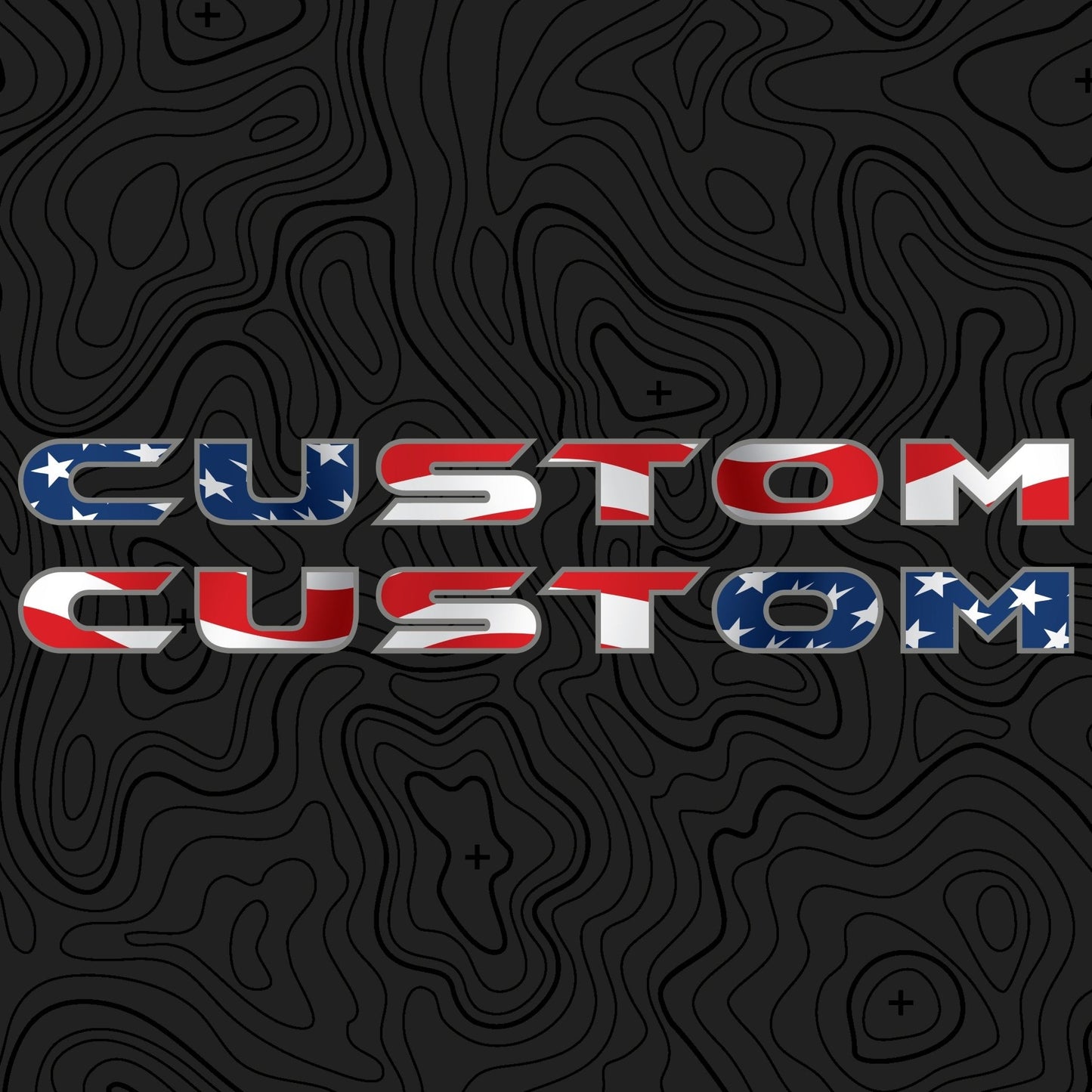 American Flag Hood Lettering | Set of 2