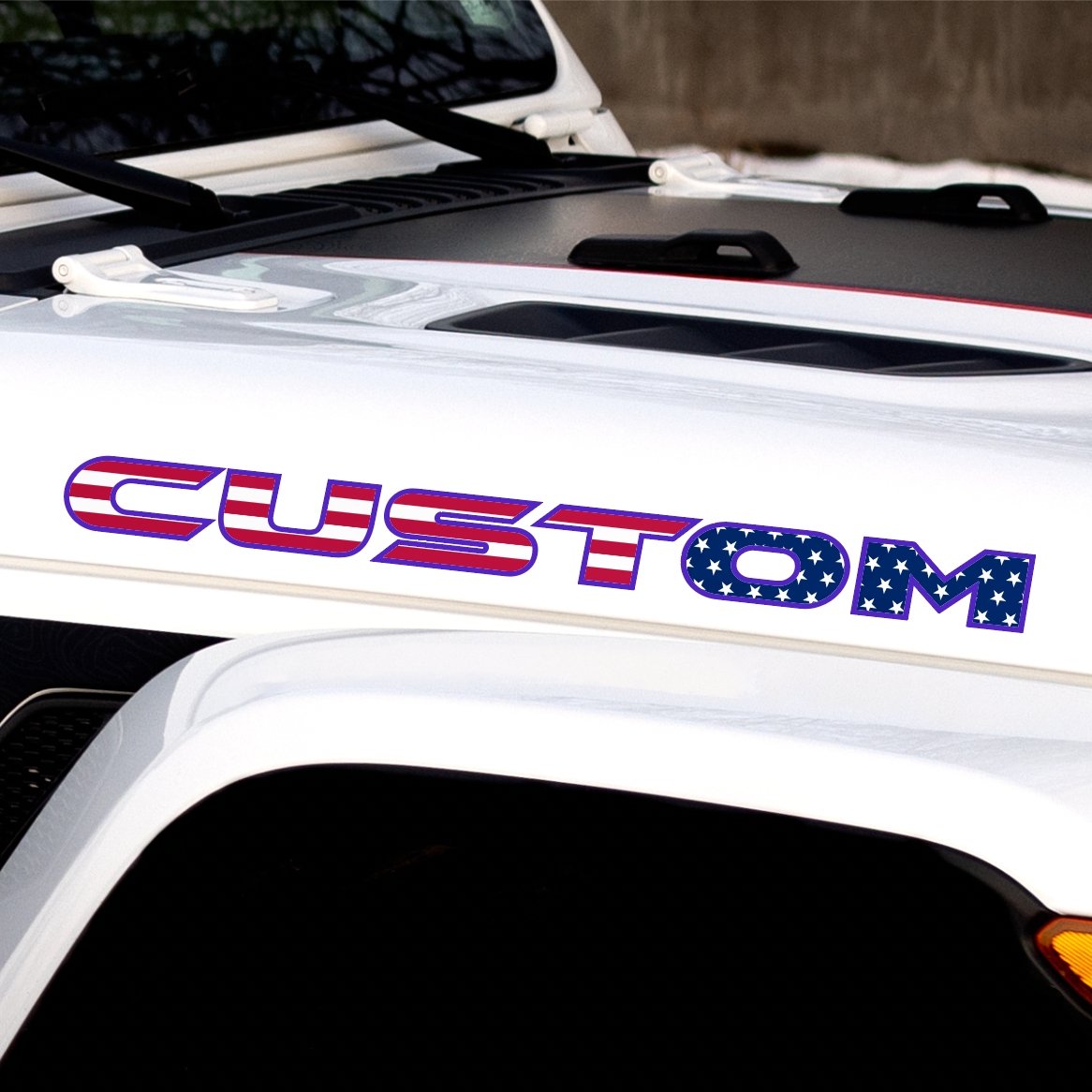 American Flag Hood Lettering | Set of 2