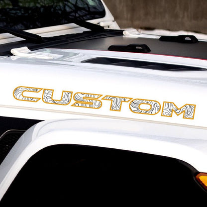 Topographical Hood Lettering | Set of 2