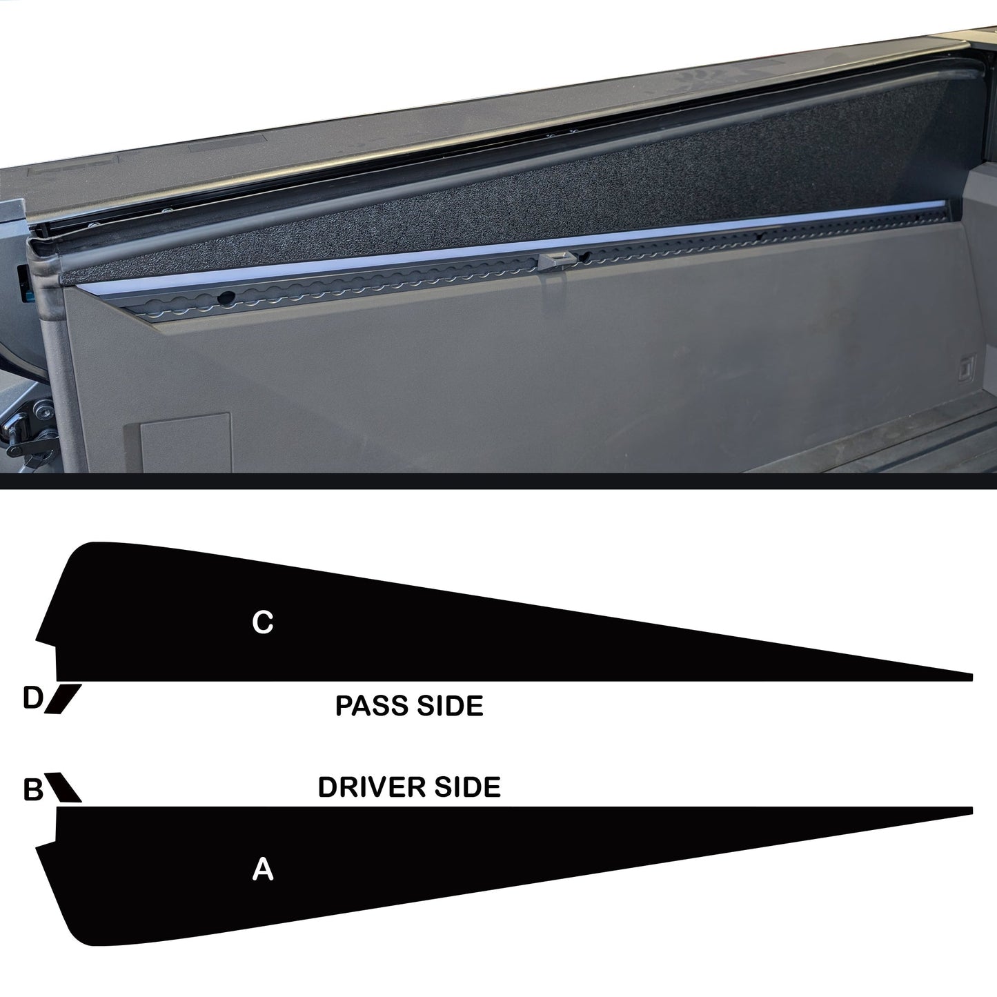 Cybertruck Cargo Bed Inner Sidewall Protection Armor Vinyl DIY Kit | TOProtect