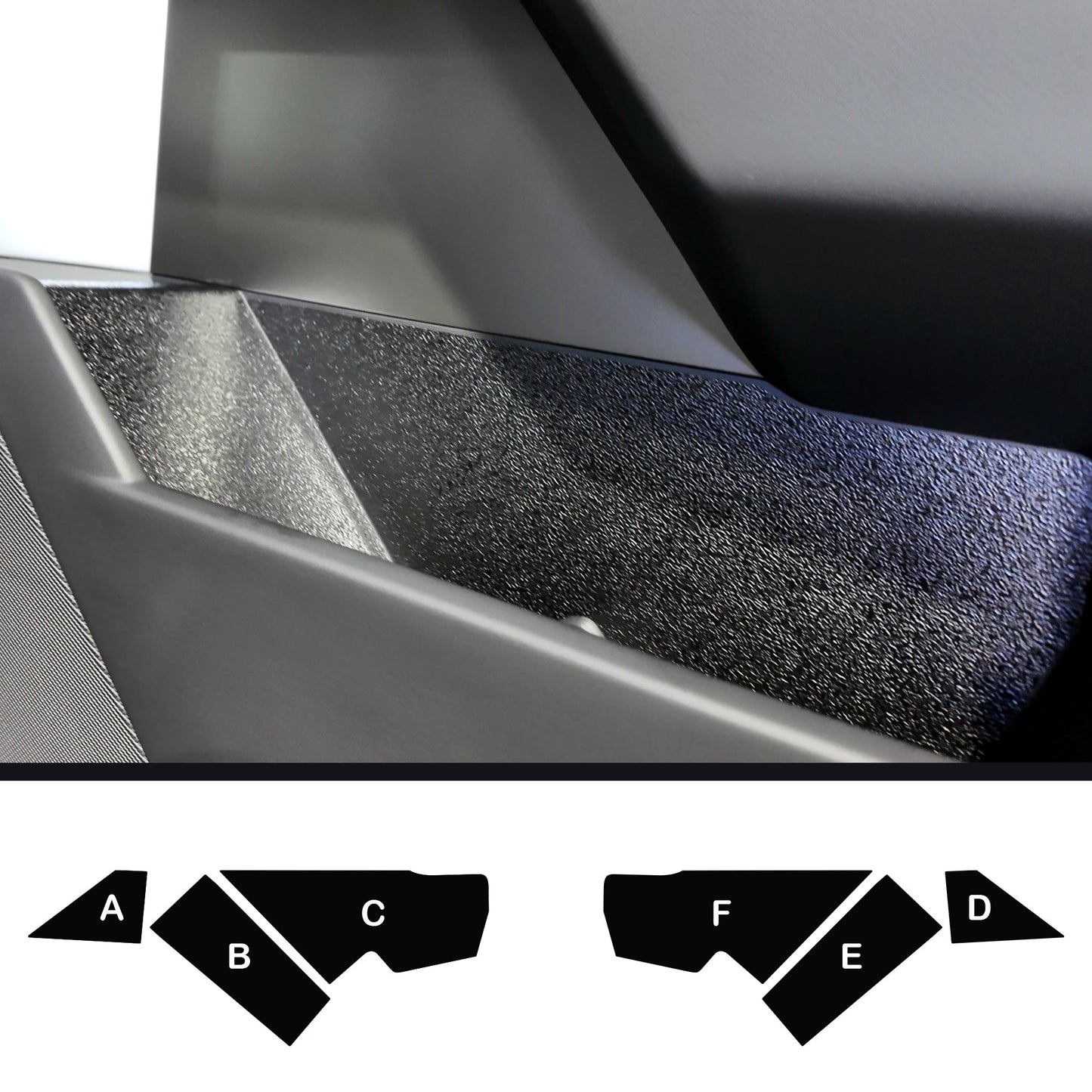 TOProtect DIY Vinyl Overlay Kit for Tesla Cybertruck Front Door Pockets | Bed Liner Look & Scratch Protection