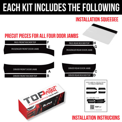 Cybertruck Door Sill Jamb Protection Armor Vinyl DIY Kit | TOProtect