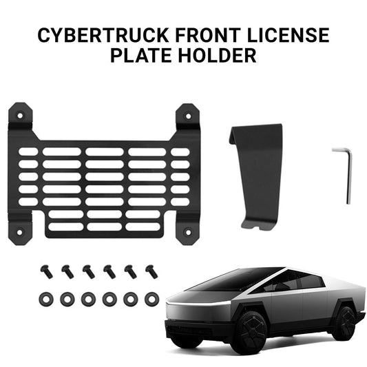 Cybertruck Front License Plate Holder | No-Drill, Anti-Theft Mounting Kit