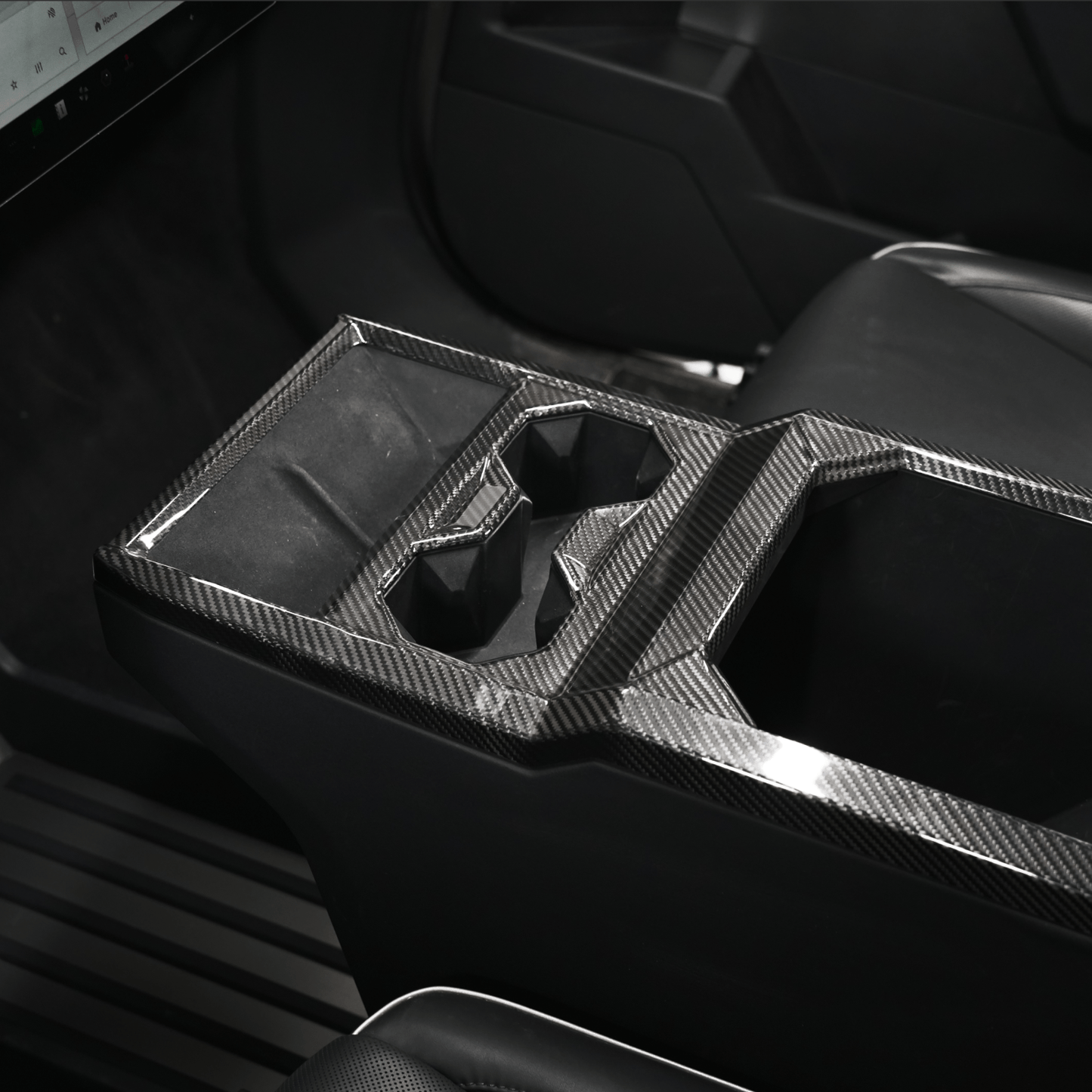 [Real Carbon Fiber] Front Drain Cup Panel For Cybertruck (Glossy/Matte)
