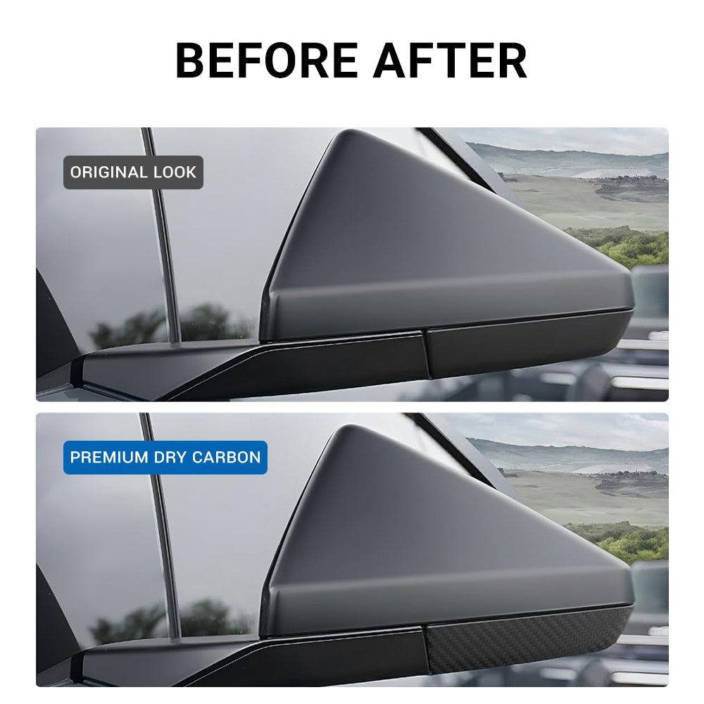 Cybertruck Side Mirror Cover | Real Dry Carbon Fiber Trim | TESERY