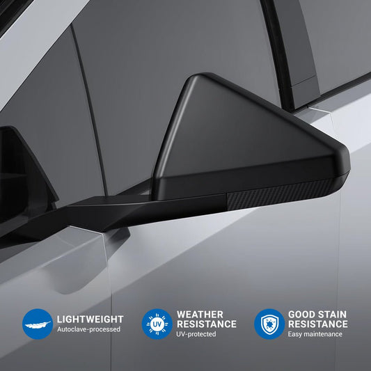 Cybertruck Side Mirror Cover | Real Dry Carbon Fiber Trim | TESERY