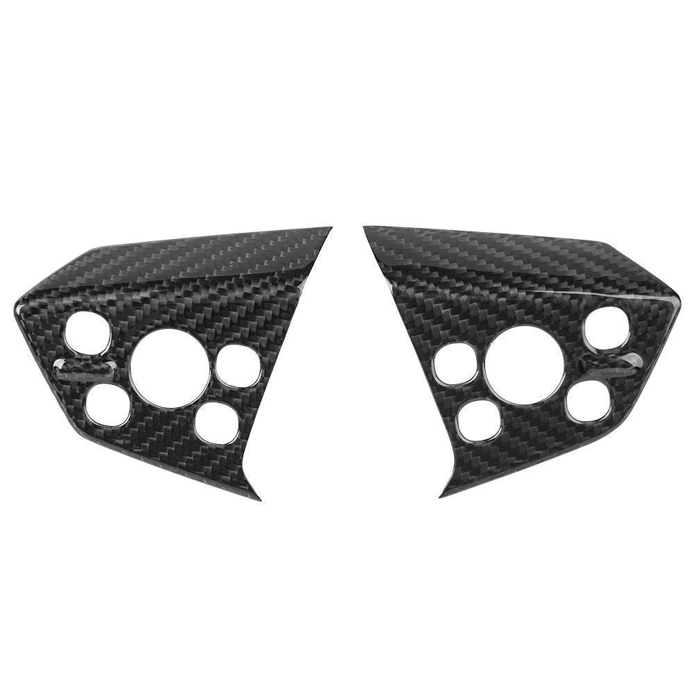 Cybertruck Steering Wheel Voice Control Trim | Glossy/Matte Real Carbon Fiber