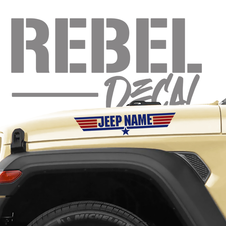 Top Gun Theme Jeep Name Decals