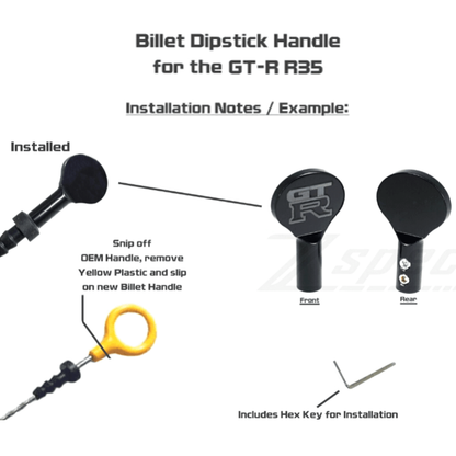 ZSPEC Dipstick Handle fits Nissan GT-R R35, Billet w/ Hex Key