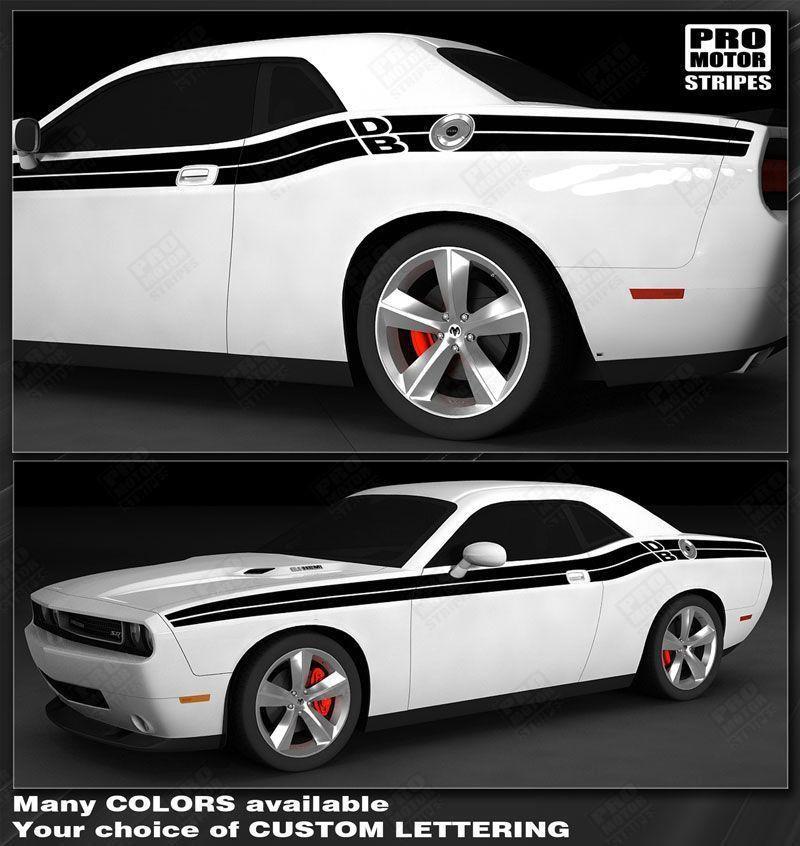 Dodge Challenger 2008-2023 Double Stripes with Lettering Decals