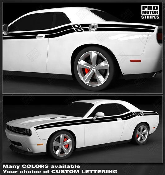 Dodge Challenger 2008-2023 Double Stripes with Lettering Decals
