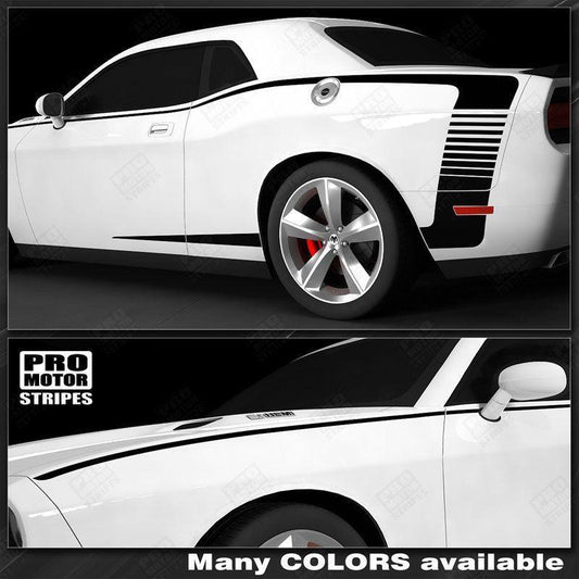 Dodge Challenger 2008-2023 Extended Side C-Stripes Strobe Decals