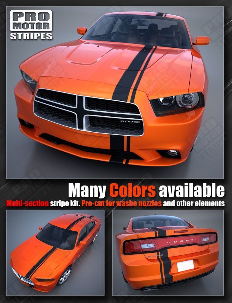 Dodge Charger 2011-2014 Offset Side Over-The-Top Stripes